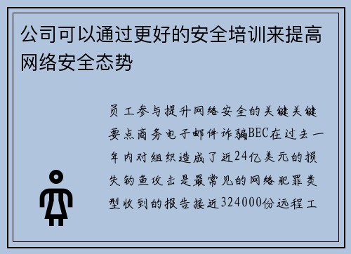 公司可以通过更好的安全培训来提高网络安全态势 